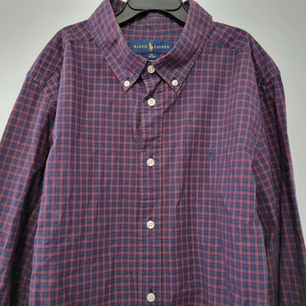 Ralph Lauren Plaid Button Down Shirt Size Boys XL (18-20)‎ Holiday Preppy